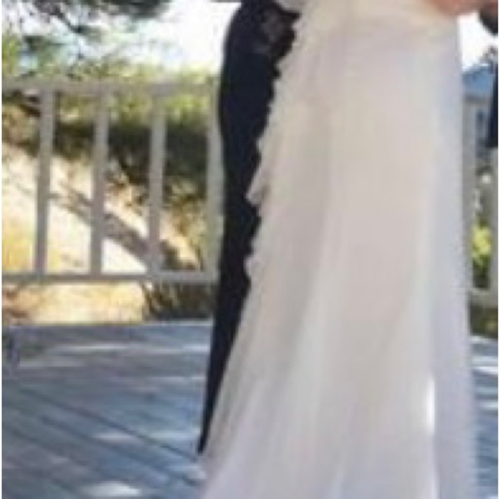 Ivory wedding dress with train